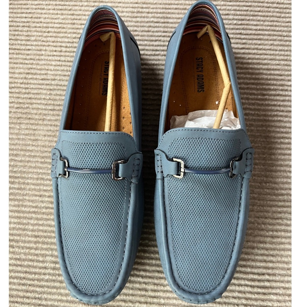 Stacy Adams Colton Navy Marine Blue Bit Driving Loafers Mens 12 M Preppy